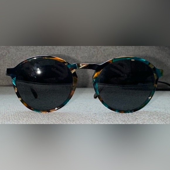 SEE Turquoise and Turtle Shell Round Sunglasses - Picture 2 of 3